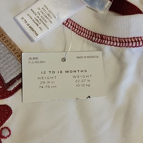 JANIE AND JACK ANTIQUE RED TRUCK WHITE LONG-SLEEVE TEE, SIZE 12-18 MONTHS, NEW! - Picture 8 of 9